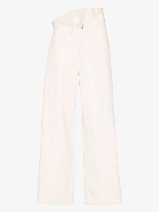 Neutral Gala Asymmetric Wide-leg Jeans