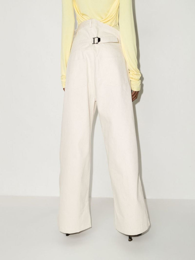 Neutral Gala Asymmetric Wide-leg Jeans