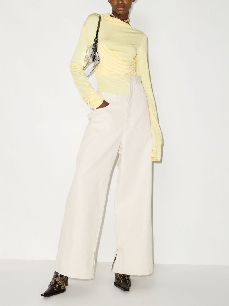 Neutral Gala Asymmetric Wide-leg Jeans