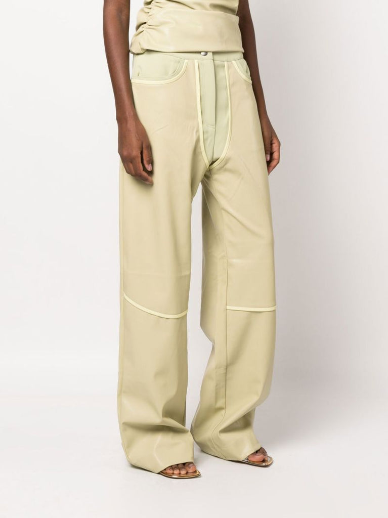 Green Rodeo Panelled Straight Leg Trousers