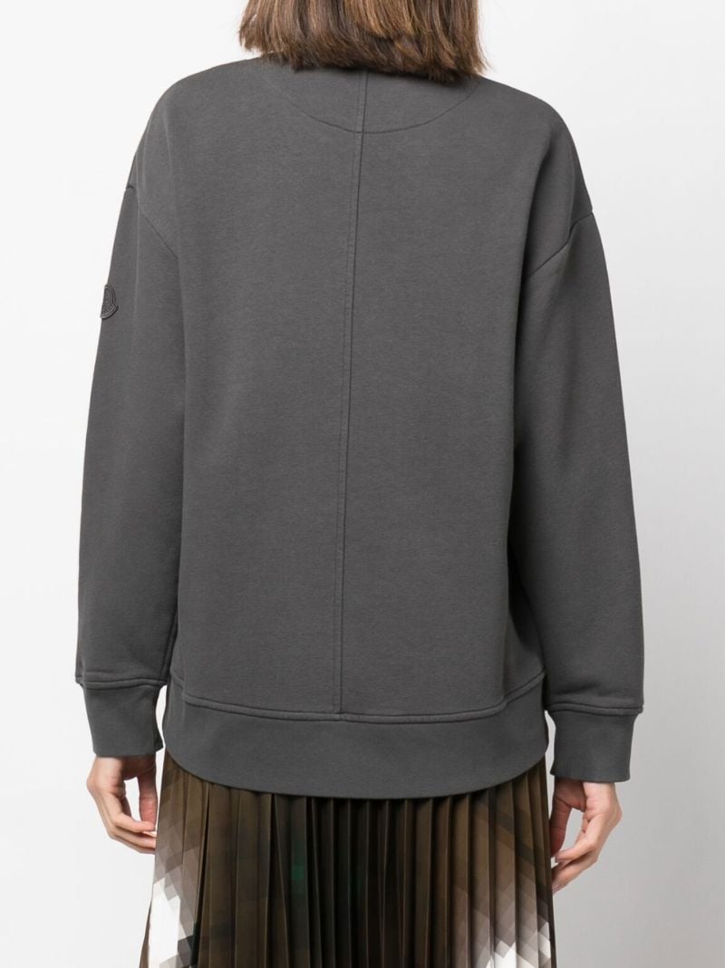 Grey Logo Badge Crew Neck Sweatshirt