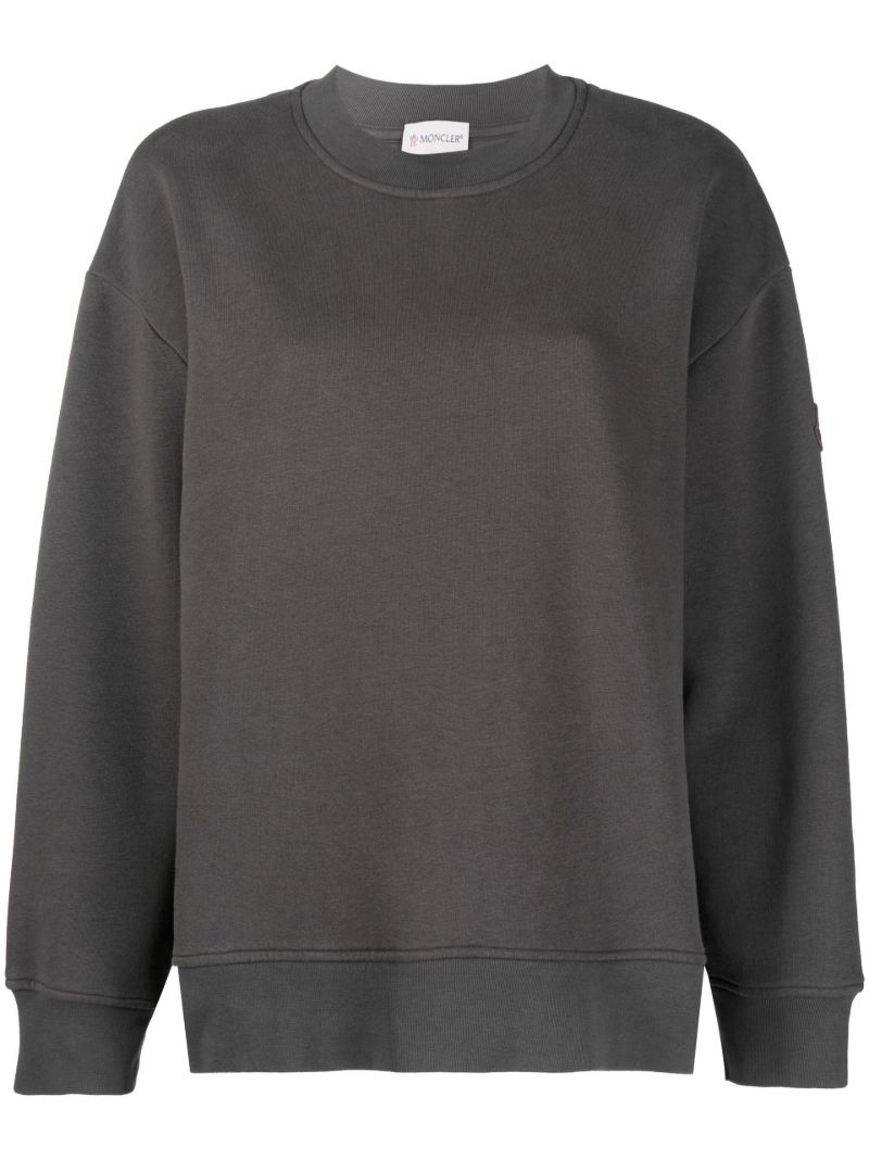 Grey Logo Badge Crew Neck Sweatshirt