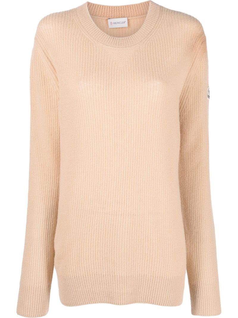 Neutral Logo Patch Wool Sweater