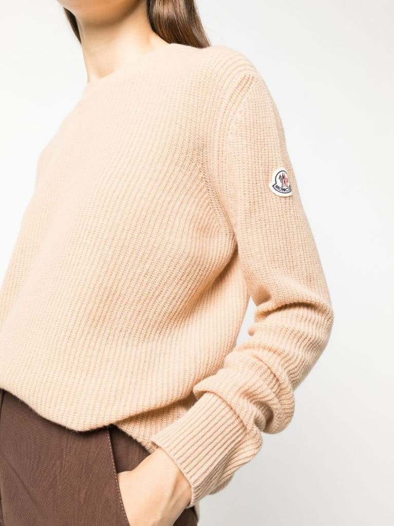 Neutral Logo Patch Wool Sweater