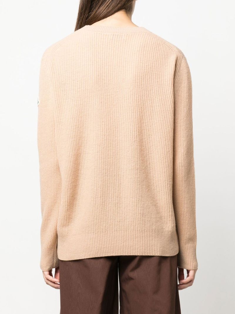 Neutral Logo Patch Wool Sweater