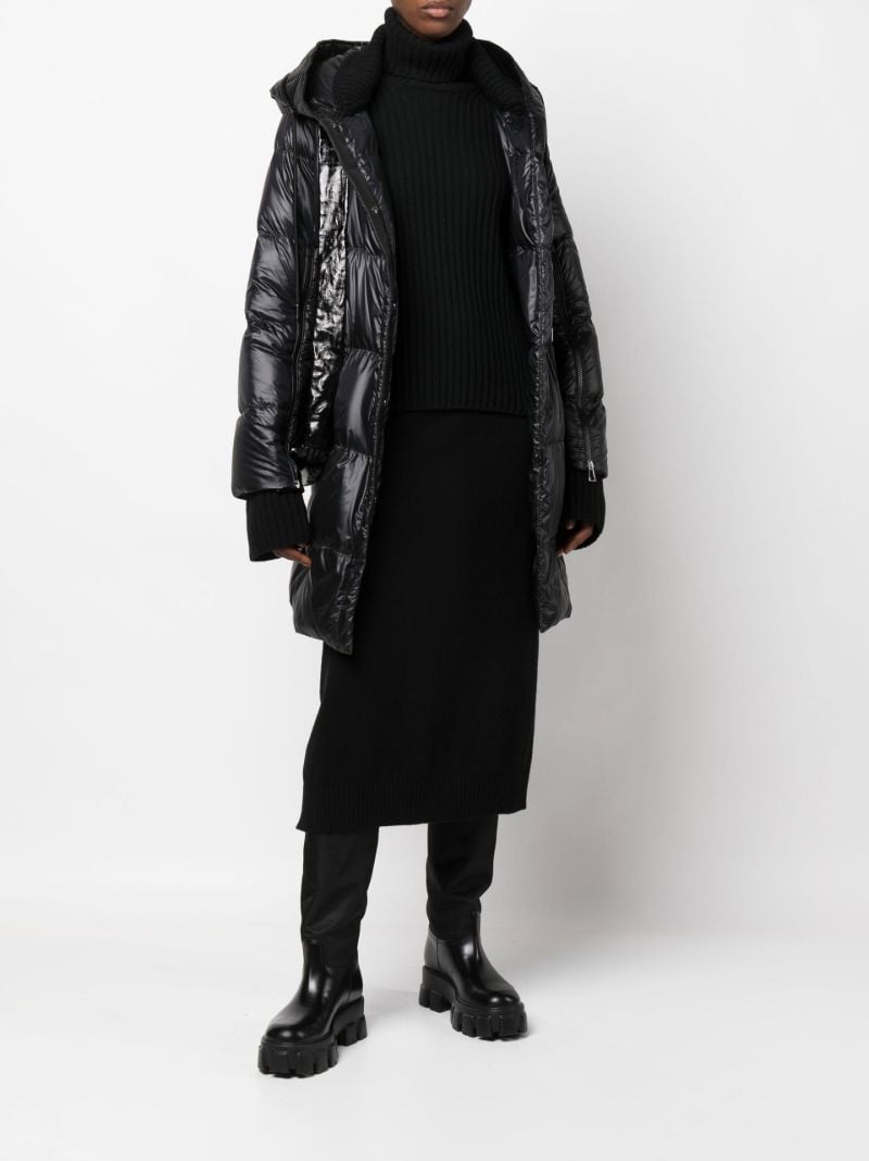 Black Cashmere Knit Midi Skirt