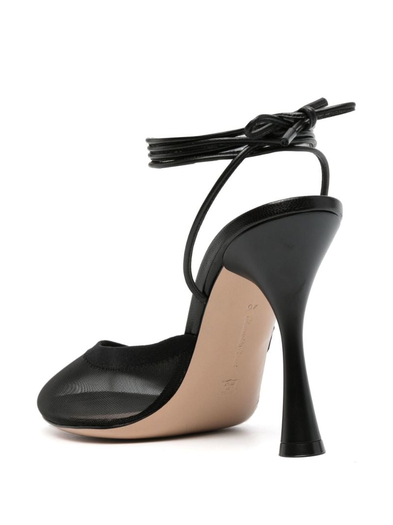 Black Celenie 95 Ankle Tie Leather Pumps
