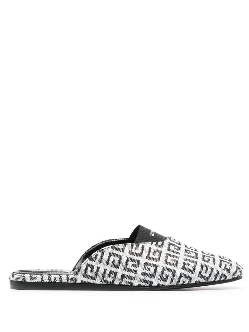 White Bedford 4g Jacquard Mules