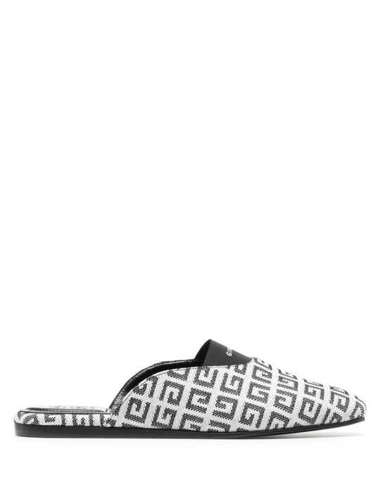 White Bedford 4g Jacquard Mules