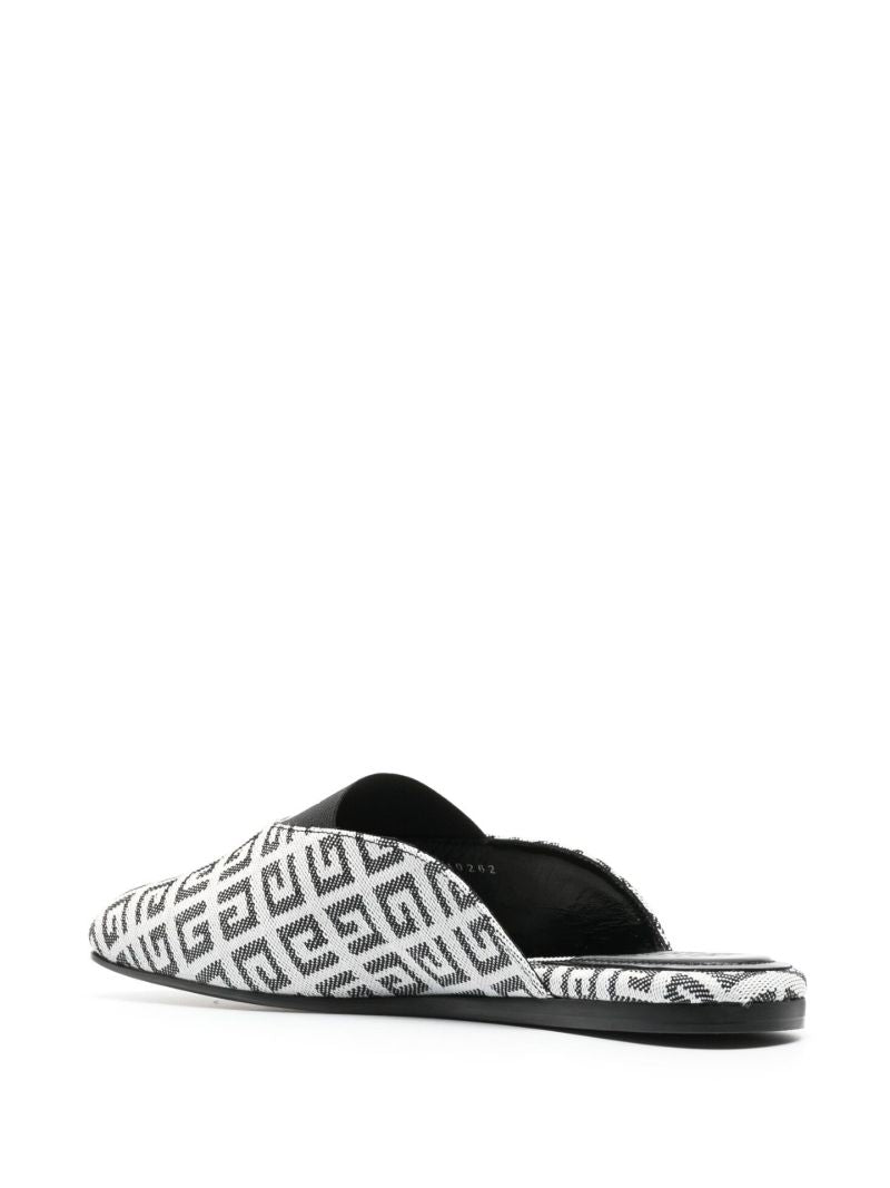 White Bedford 4g Jacquard Mules