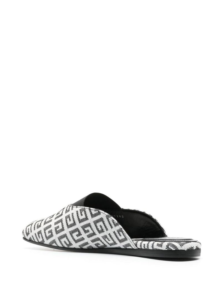 White Bedford 4g Jacquard Mules