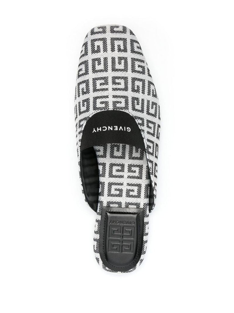 White Bedford 4g Jacquard Mules
