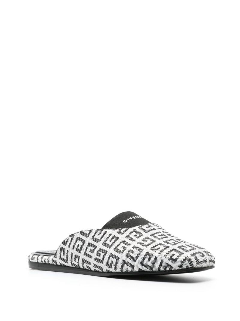 White Bedford 4g Jacquard Mules