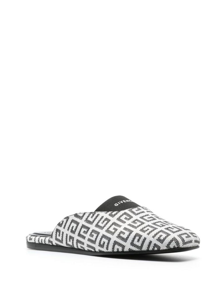 White Bedford 4g Jacquard Mules