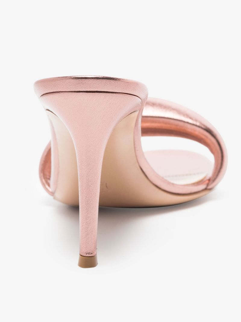 Pink Bijoux 85 Metallic Leather Mules