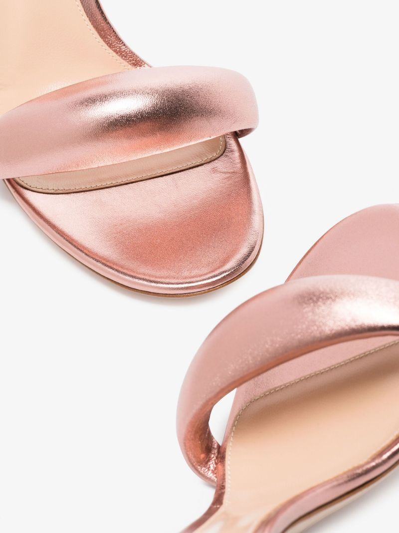 Pink Bijoux 85 Metallic Leather Mules