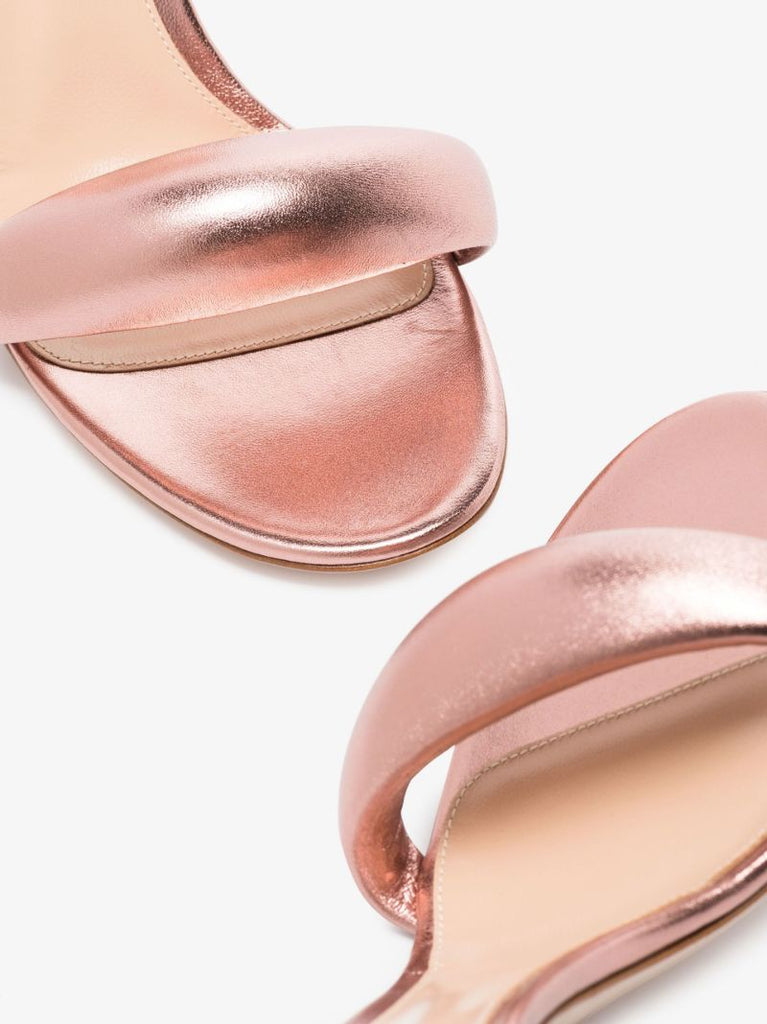 Pink Bijoux 85 Metallic Leather Mules