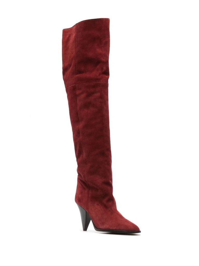 Red Riria 90 Knee-high Suede Boots
