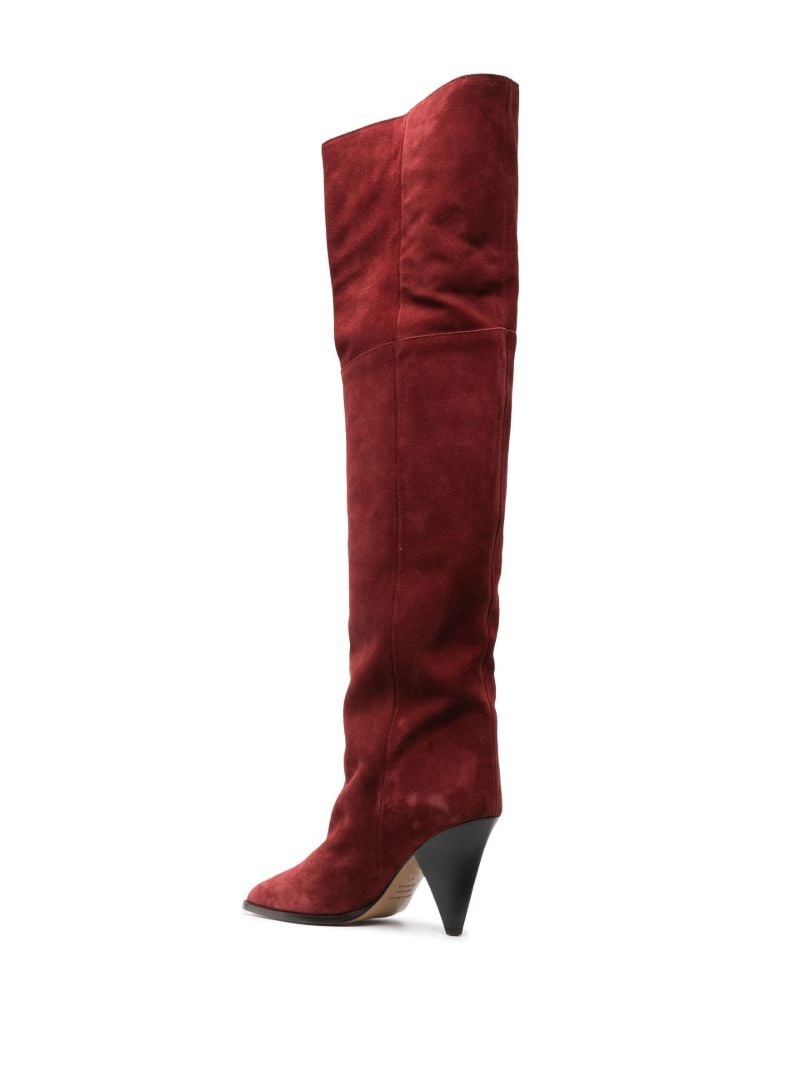 Red Riria 90 Knee-high Suede Boots