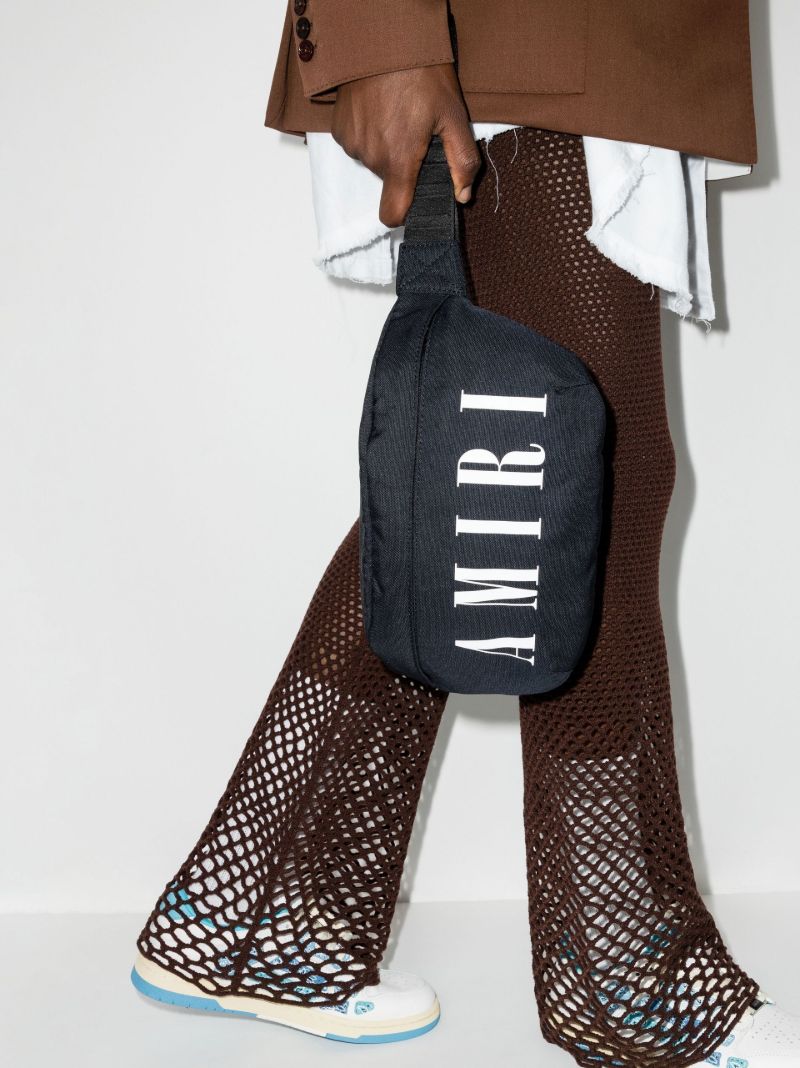 Black Logo Print Belt Bag