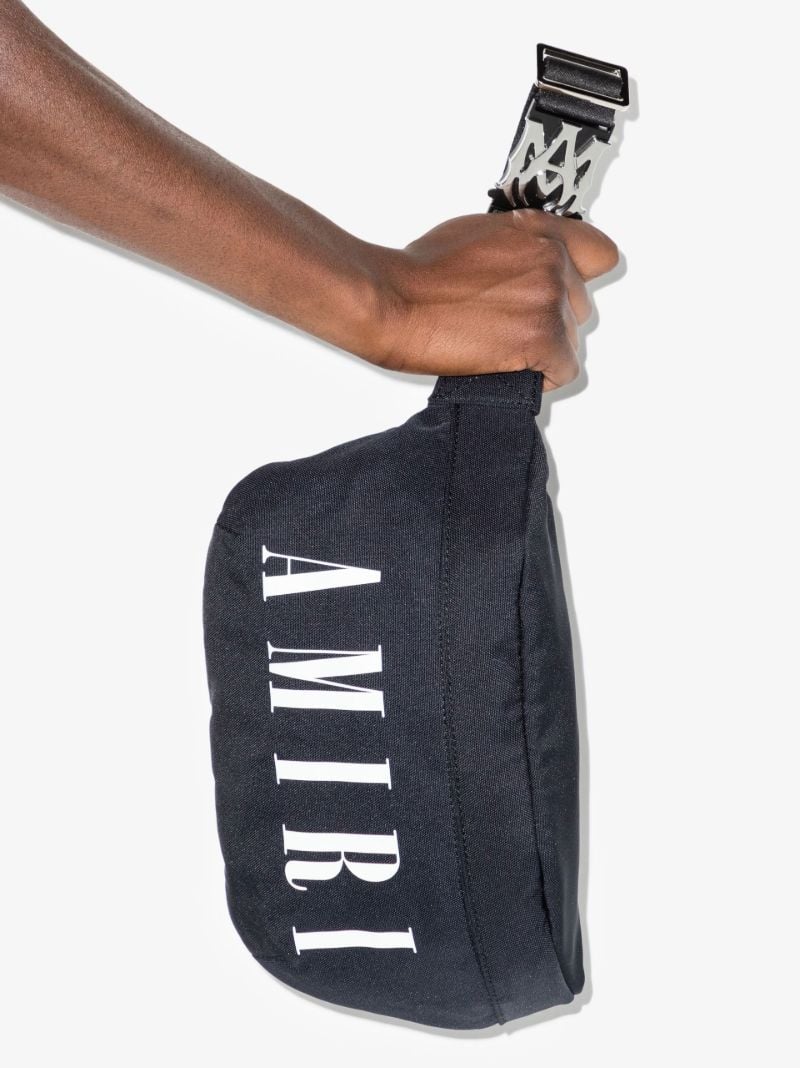 Black Logo Print Belt Bag
