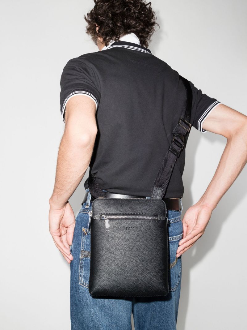 Black X-town Leather Cross Body Bag