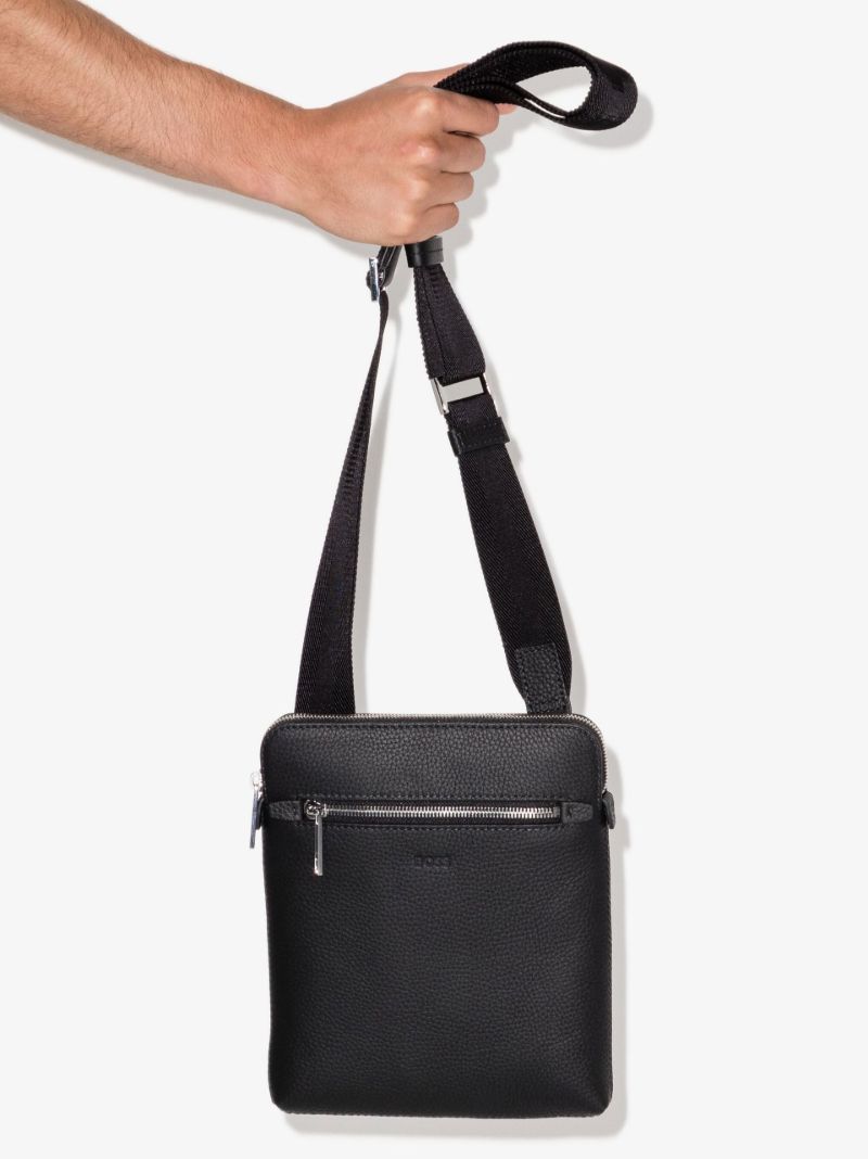 Black X-town Leather Cross Body Bag
