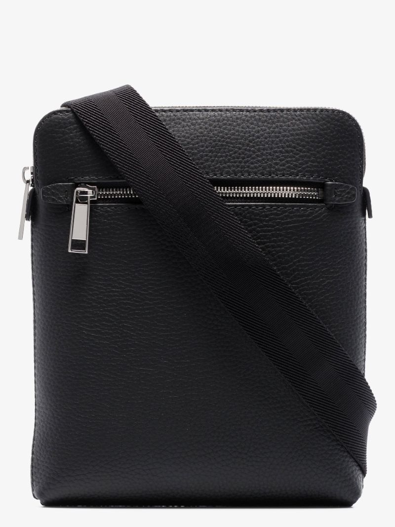 Black X-town Leather Cross Body Bag