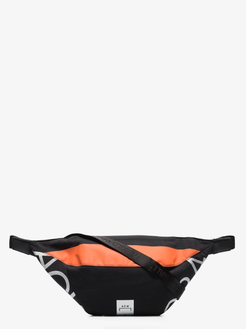 Black Stria Logo Messenger Bag