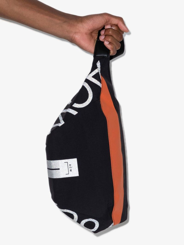Black Stria Logo Messenger Bag