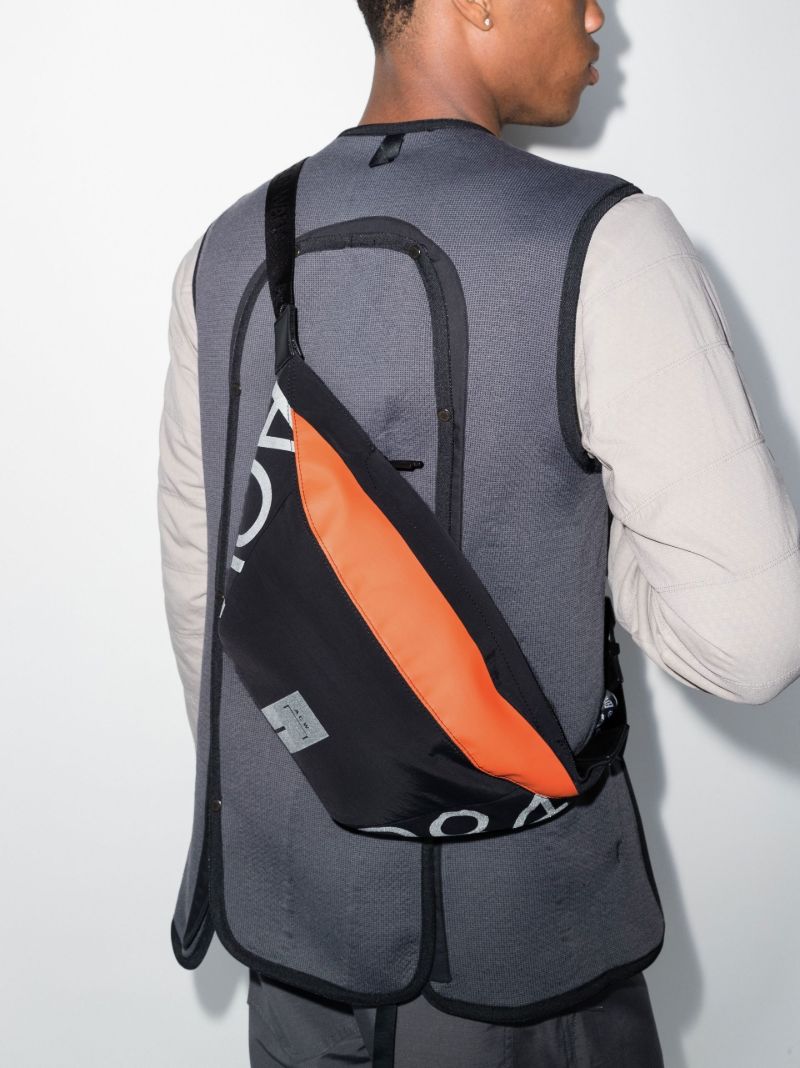 Black Stria Logo Messenger Bag