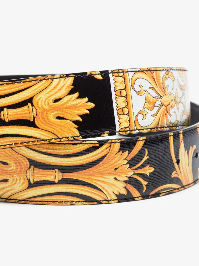 Black La Medusa Le Pop Classique Reversible Leather Belt