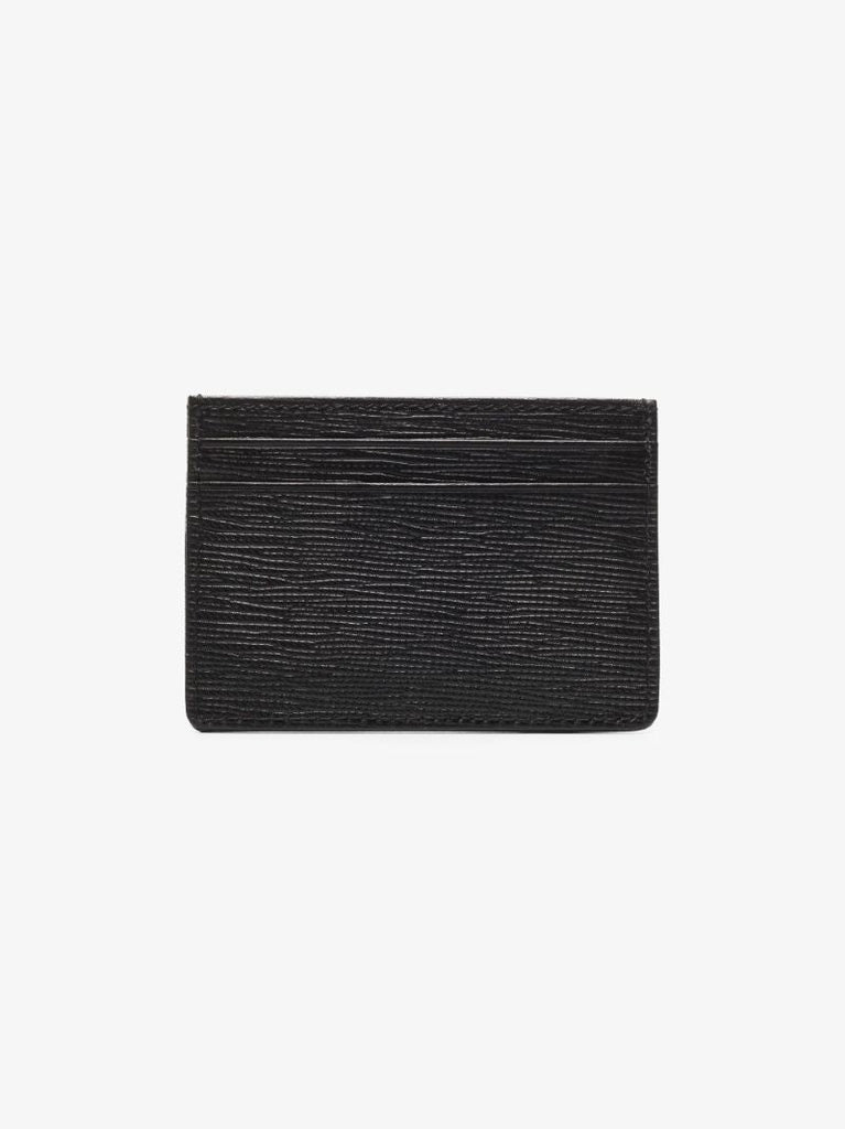 Black Logo Plate Leather Card Holder