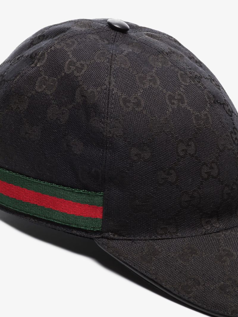Black Gg Supreme Canvas Baseball Cap