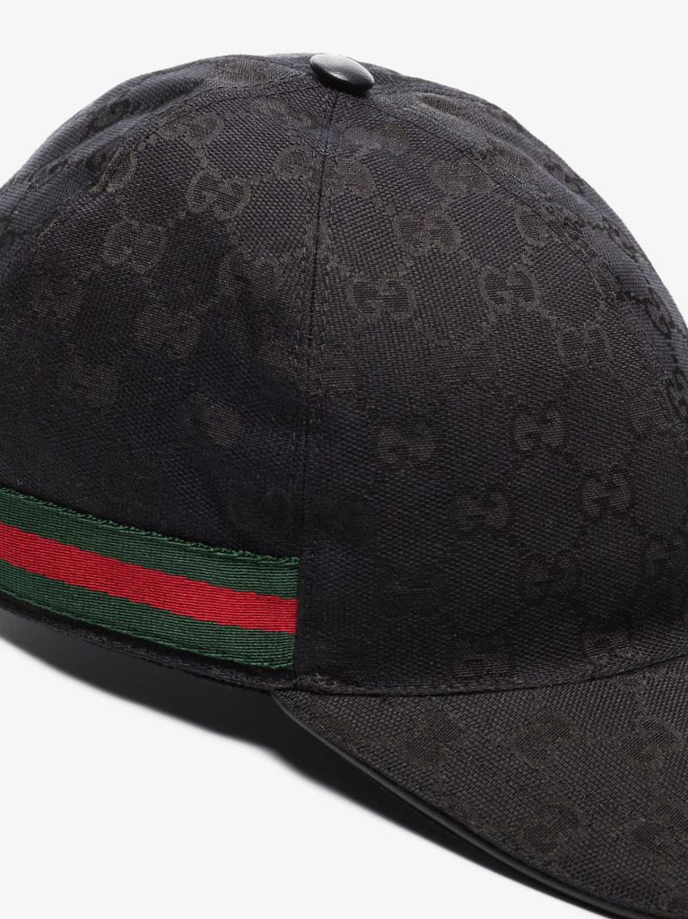 Black Gg Supreme Canvas Baseball Cap
