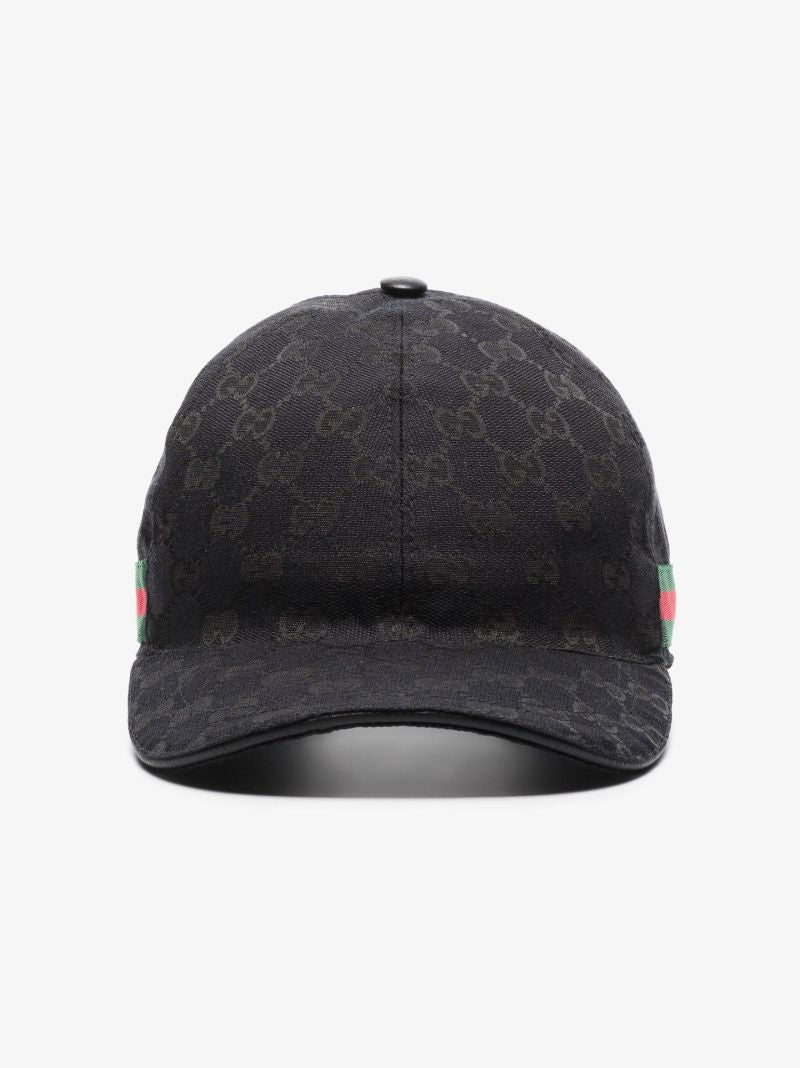 Black Gg Supreme Canvas Baseball Cap
