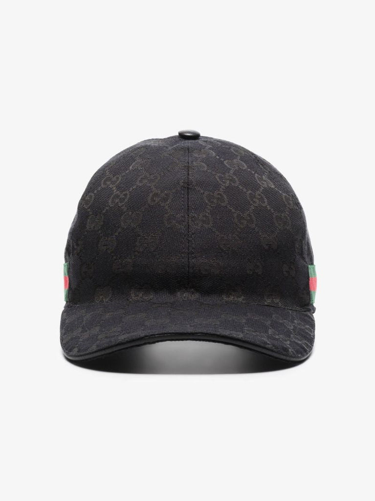 Black Gg Supreme Canvas Baseball Cap