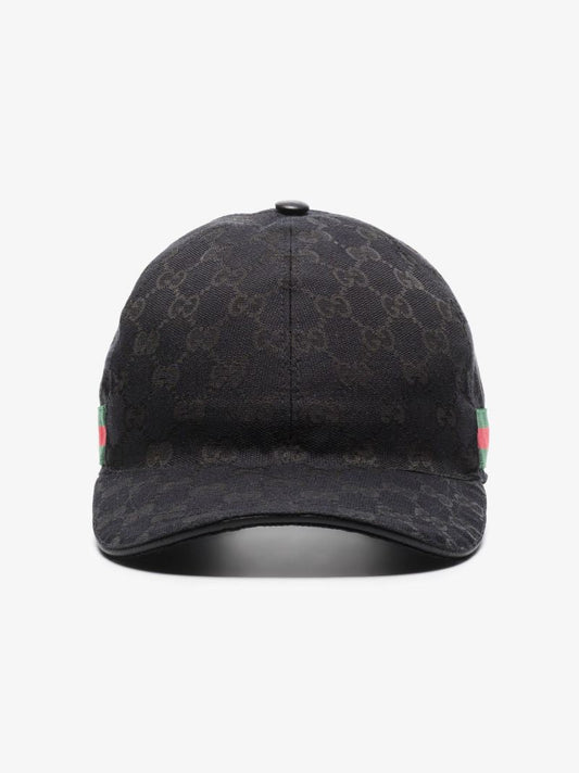 Black Gg Supreme Canvas Baseball Cap
