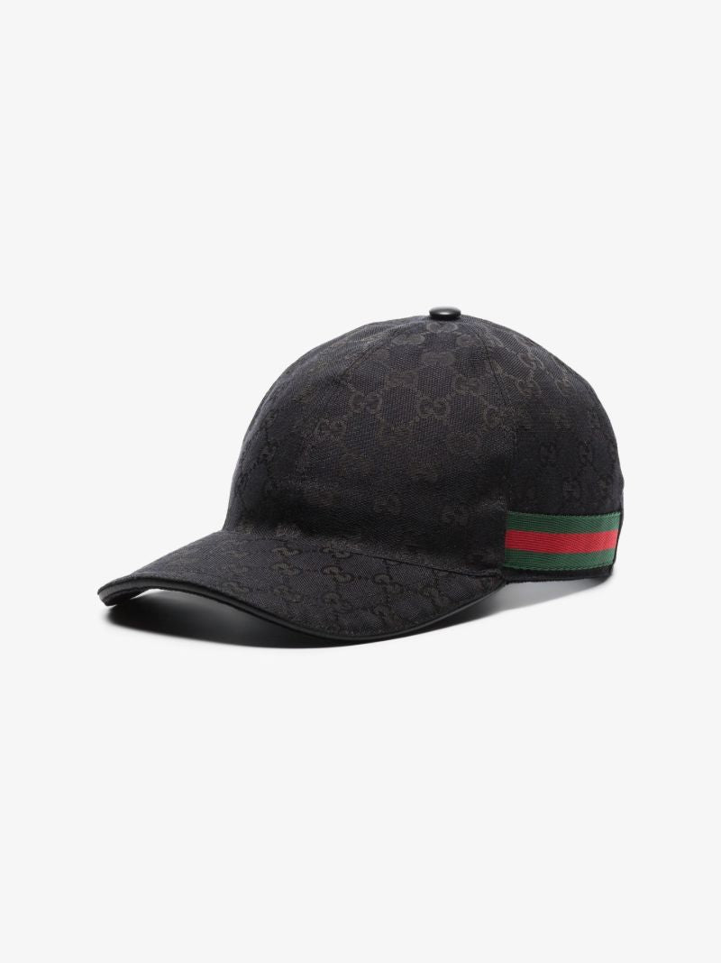 Black Gg Supreme Canvas Baseball Cap