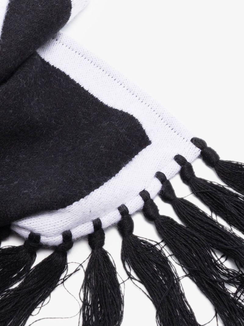 Black Logo Wool Scarf