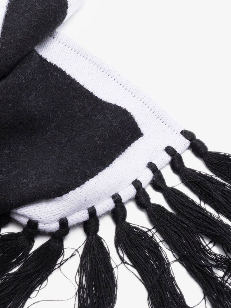 Black Logo Wool Scarf