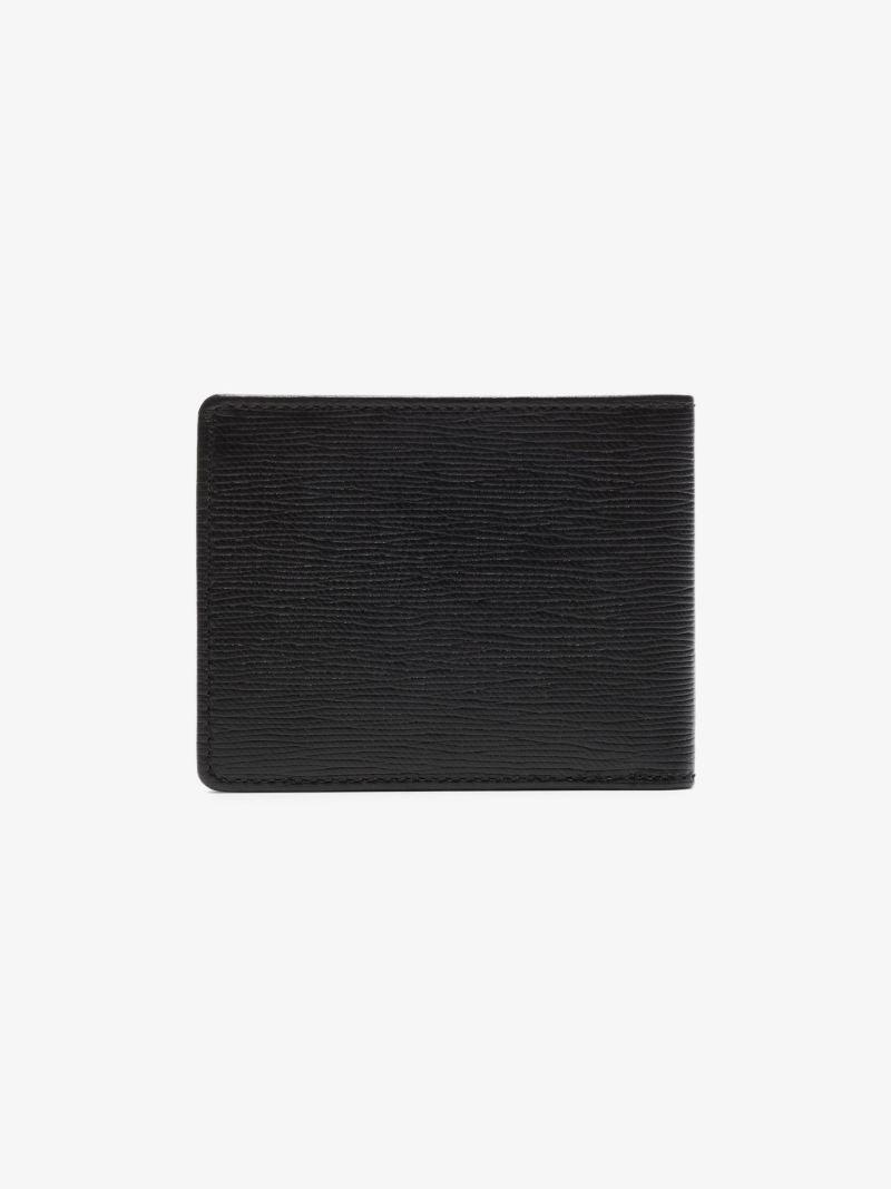 Black Logo Plaque Leather Wallet