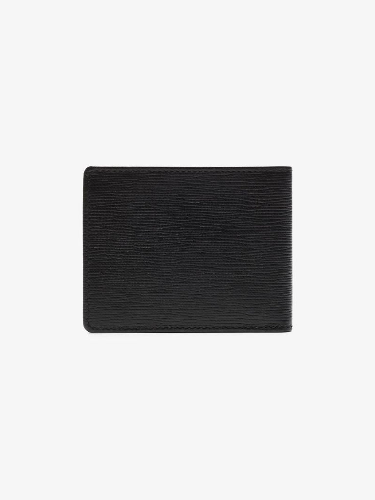 Black Logo Plaque Leather Wallet