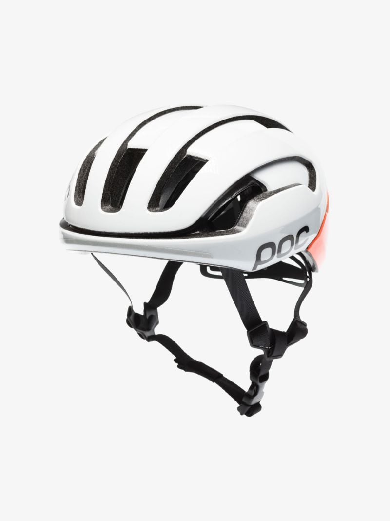 White and Orange Omne Air Mips Helmet