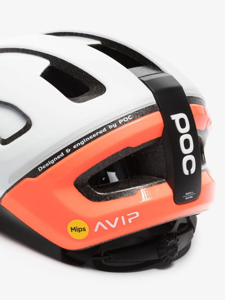 White and Orange Omne Air Mips Helmet