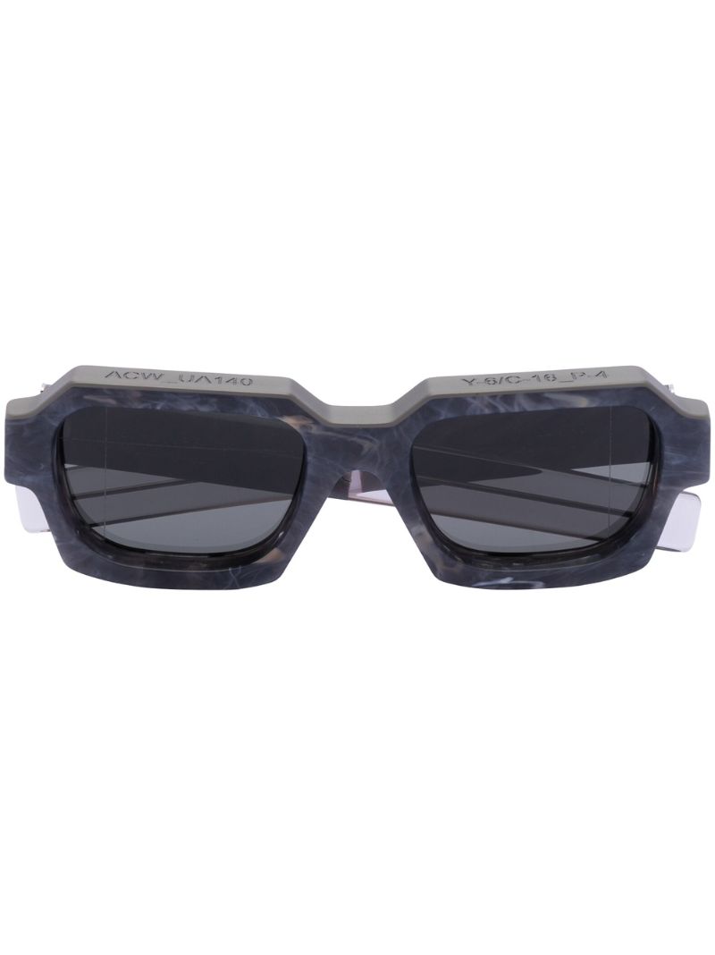 X Retrosuperfuture Grey Marble Square-frame Sunglasses