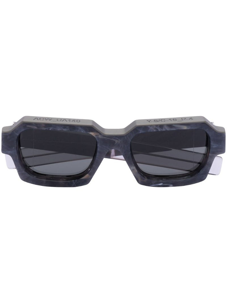 X Retrosuperfuture Grey Marble Square-frame Sunglasses
