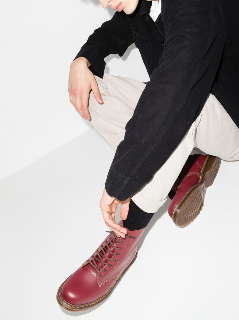 Red Vintage 1460 Leather Ankle Boots