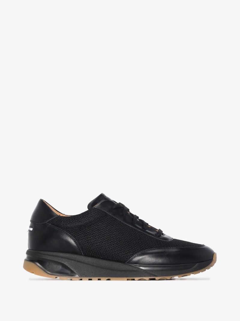 Black Trinity Low Top Leather Sneakers