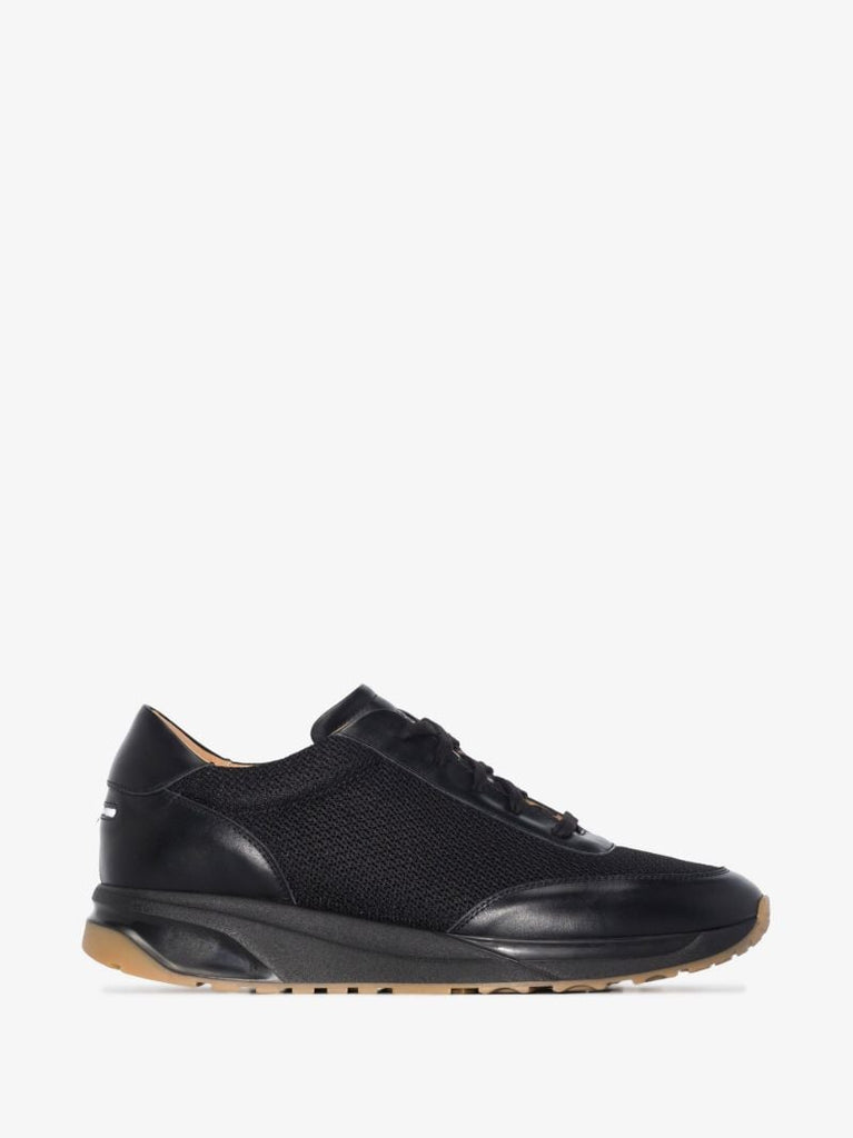 Black Trinity Low Top Leather Sneakers